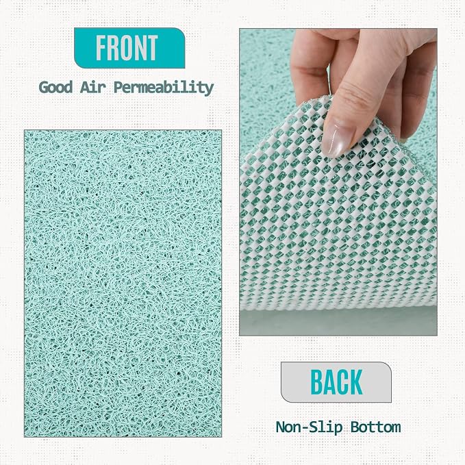 Joyhalo Shower Mat Bathtub Mat Non Slip, Bathmats Non Slip, Quick Drying Foot Scrubber Loofah Mats for Shower, Tub, Bathroom, Home,32x24inch, Aqua