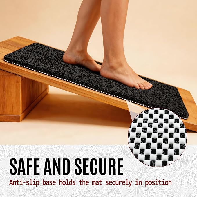 Joyhalo Shower Mat Bathtub Mat Non Slip, Bathmats Non Slip, Quick Drying Foot Scrubber Loofah Mats for Shower, Tub, Bathroom, Home,17x24inch, Black