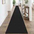 KOZYFLY Black 2x20 Runners Rugs for Hallway, Extra Long Washable Runner Rug, Woven Non Slip Kitchen Runner, Cotton Entryway Rug, Floor Carpet for Entry, Aisle, Hall, Black/Dark Grey