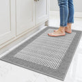 StepRite Kitchen Rugs, Kitchen Mats for Floor, 32"x20" Non-Slip Machine-Washable Kitchen Throw Rug, Light Grey