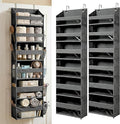 HOMELUX THEORY UPGRADED 6 Tiers Over The Door Organizer Hanging - 100D EXTRA THICK & 50lbs HUGE CAPACITY, 12 Side Mesh Pockets Over The Door Shoe Organizer, Hanging Closet Organizer (Dark Gray, 2pc)