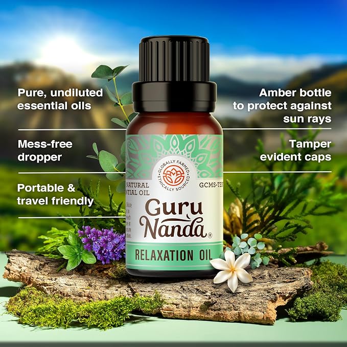 GuruNanda Essential Oil Blends – 6 Pack (10mL Each), Breathe Easy, Tranquility, Relaxation, Harmony, Calming Sleep & Thrive, Natural Aromatherapy Oils for Diffuser, Wellness & DIY