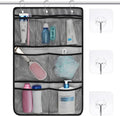 F-color Cruise Essentials 2026 - Mesh Shower Organizer Hanging with 7 Pockets for RV Gym Camping, Quick-Dry Portable Toiletry Bag with Metal Hooks for Bathroom Travel Toiletries, Black