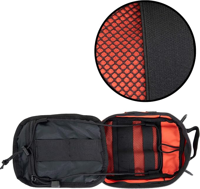 LINE2design First Aid (Ifak) Pouch EMS Bag - EMT Emergency Medical Trauma Pack Bags Tactical EDC Rescue Utility Gear IFAK Bags for Hiking Stop Bleeding Includes USA Patch - Orange