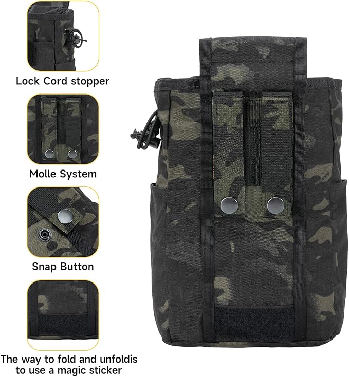 EXCELLENT ELITE SPANKER Molle Dump Pouch Drawstring Magazine Utility Pouch Folding Dump Pouch Waist Bag