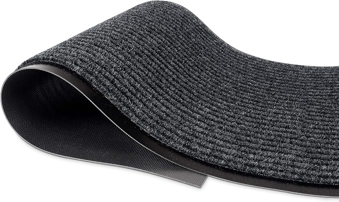 Durable Rubber Door Mat - Heavy Duty, Indoor/Outdoor, Easy Clean, Waterproof, Low-Profile Mat for Entry, Patio, Garage - Stylish (Charcoal, 2' x 3')