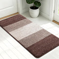 Kitinjoy Indoor Outdoor Door Mat, 54x24 Non-Slip Absorbent Dirt Trapper, Low-Profile Washable Inside Entrance Front Floor Mat, Sturdy Soft Entry Doormats for Entryway, Brown
