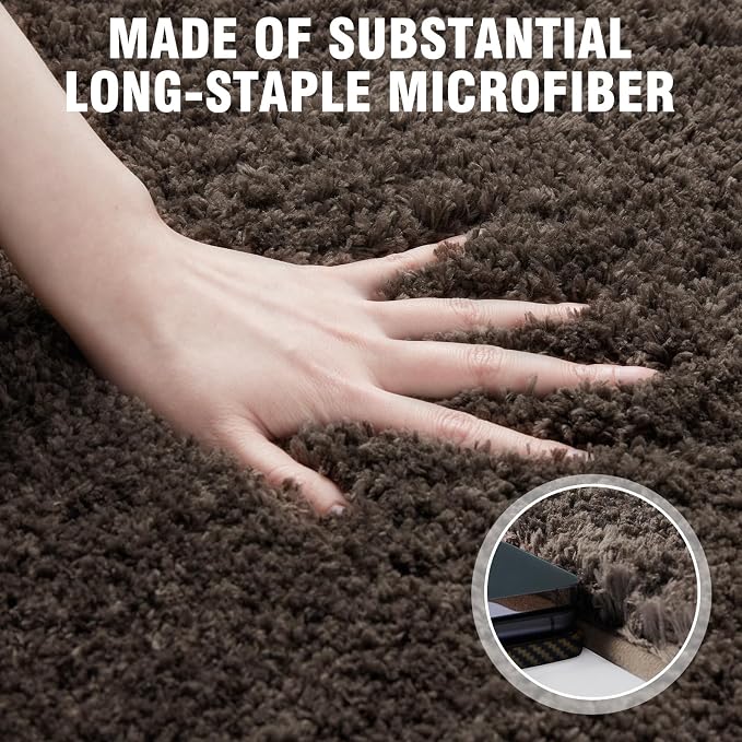 TECHMILLY Super Soft Shaggy Bathroom Rugs, Absorbent Thick Non Slip Microfiber Bath Rugs, Quick Dry Machine Washable Bath Mat for Bathroom Floor, Bathtub and Shower 20"x32"