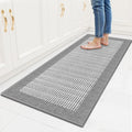 StepRite Kitchen Rugs, Kitchen Mat for Floor, 47"x20" Non-Slip Machine-Washable Commercial Floor Mat, Absorbent Heavy-Duty Rug for Office & Home, Sink Standing Mat, Entryway Carpet, Light Grey