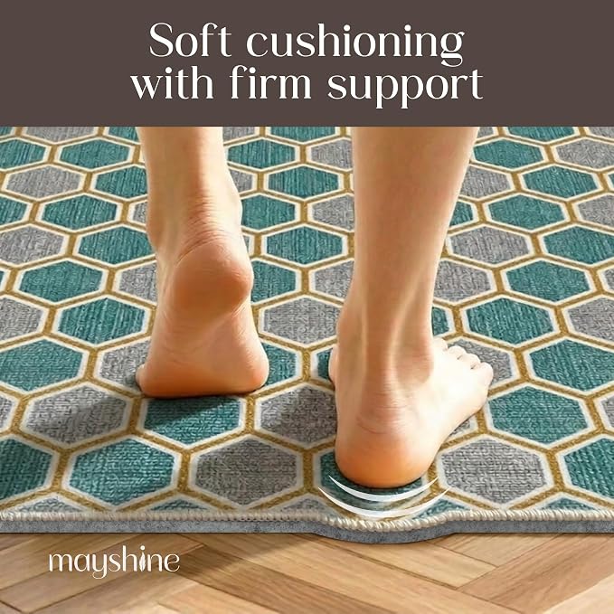 Non Slip Rug Pad 8x10 Feet, 4/25" Thick Felt Cushioned Rubber Rug Gripper Pad for Hardwood, Laminate, Stone, Tile, Wood, Vinyl Floors & Carpet, Anti Skid Under Area Rug Pads