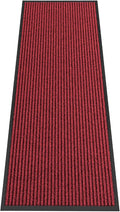 Indoor Outdoor Door Mat, 6' x 2' Doormat for Entryway, Rubber Backing Non Slip Front Door Mat Outside Entrance, Super Absorbent Commercial Floor Mat for Home Office, Red