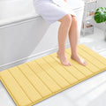 OLANLY Memory Foam Long Bathroom Rugs Runner 44x20, Super Soft Absorbent Bath Mat, Quick Dry, Machine Washable Shower Floor Rugs, Bathmat Carpet, Bathroom Home Decor Accessories, Yellow