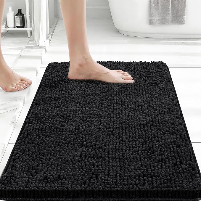 Bcoimo Bathroom Rugs 24x17, Bath Mats for Bathroom Non Slip with Rubber Backing,High Absorbent Microfiber Bath Rugs Quick Drying, Machine Washable, Durable Decor