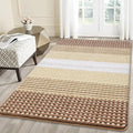 Kitinjoy Indoor Outdoor Door Mat, 59x36 Non-Slip Absorbent Dirt Trapper, Low-Profile Washable Inside Entrance Front Floor Mat, Sturdy Soft Entry Dotted Ombre Doormats for Entryway, Light Brown