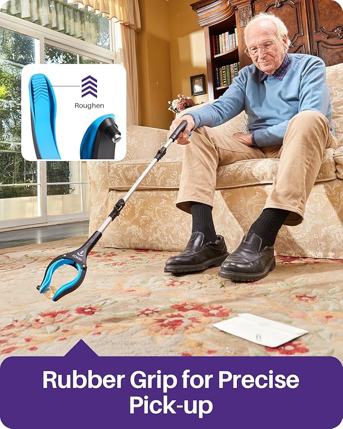 Kekoy 36inch Grabber Reacher Tool for Seniors, Foldable Reacher Grabbers Pickup Stick with Anti-Slip 360° Rotating Jaw, 4" Wide Extended Claw with Magnet for Disabled, After Surgery Recovery | Anti-Slip 360° Rotating Jaw, 4" Wide Extended Claw, Magnet,...