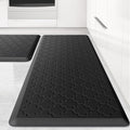 Kitchen Mat [2 PCS] Cushioned Anti-Fatigue Floor Mat Water Resistant Non-Skid Kitchen Mats and Rugs Ergonomic Comfort Foam Kitchen Rugs Standing Mat for Floor Office Sink (Black,20"x30"+20"x47")