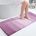 OLANLY Bathroom Runner Rugs Mat 47x20, Extra Soft Absorbent Microfiber Bath Rugs, Rubber Backing, Quick Dry, Long Bath Mats for Bathroom, Tub and Shower, Home Decor Accessories, Pinkish-Purple