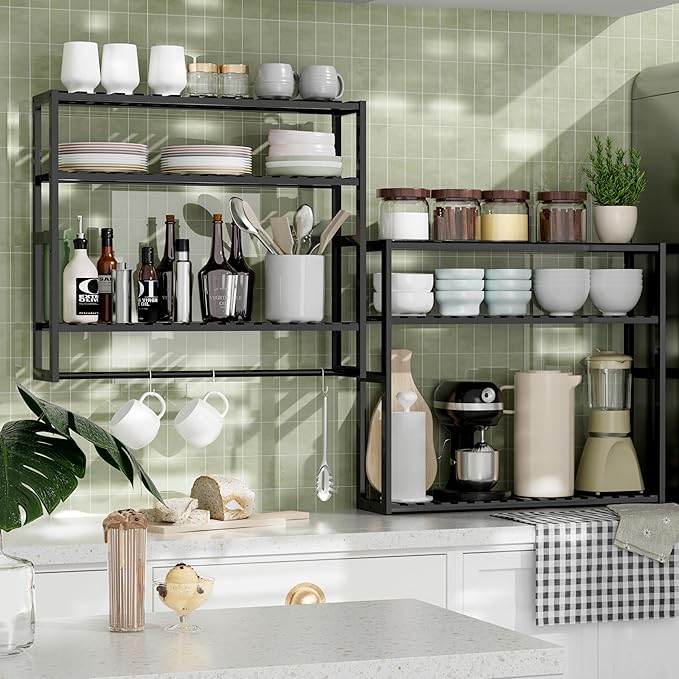 PPN Extra Large Towel Rack Bathroom Storage Shelves Over The Toilet with Towel Bar 100% Bamboo Adjustable Height Floating Shelf Wall Shower Shelf for Small Space Bathroom Kitchen Multi Usage
