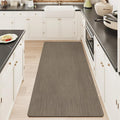 Mecko Bath Mat, Ultra Absorbent Quick Dry Bathroom Floor Mats-Rubber Non-Slip Thin Bathroom Rug Fit Under Door, Faux Suede Surface Shower Rug for Bathtub, Sink, Shower Room(Brown,24"x48")