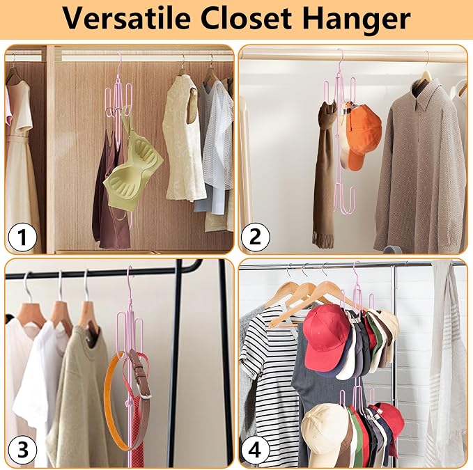 NANATI Hat Hangers for Closet, Stainless Steel Hat Organizer, Hat Racks for Baseball Caps, Cap Organizer for Baseball Caps, 1 Pack, Pink