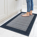 StepRite Kitchen Rugs, Kitchen Mats for Floor, 32"x20" Non-Slip Machine-Washable Kitchen Throw Rug, Navy Blue