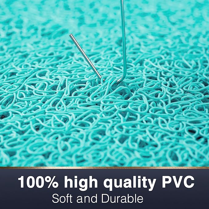 Asvin Soft Textured Bath, Shower, Tub Mat, 35x16 Inch, Phthalate Free, Non Slip Comfort Bathtub Mats with Drain, PVC Loofah Bathroom Mats for Wet Areas, Quick Drying