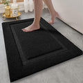 LUMI Ultra Soft Bathroom Rugs Non Slip with Rubber Backing, Absorbent Washable Bath Mat Quick Dry, Upgraded Premium Microfiber Plush Carpet for Bathtub and Shower Floor, Black, 24x36