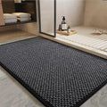PADOOR-Bath Mat-Super Absorbent Chenille Bathroom Mats-Rubber Backed Bath Mats for Bathroom Non Slip, Easy Clean Bathroom Rugs Front of Bathtub,Shower Room,Sink-17×28, Darkgrey&Black