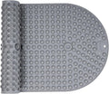Extra Large Shower Mat 33x17.3 - Non Slip Silicone Bath Mat for Walk in Shower or Garden Tub, Oversized Bubble Pop It Bathroom Floor Mat for Seniors, Heavy Duty Quick Dry, Dark Grey