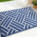 OLANLY Indoor Door Mat, 36x24 Inch, Dirt Resistant and Absorbent, Non-Slip Rubber Backing Floor Mats, Easy Clean Low-Profile Doormat for Entryway, Front Door, and Inside Entrance, Navy