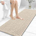 OLANLY Long Bathroom Rugs Runner 47x17, Thick Soft and Absorbent Chenille Bath Mat, Non-Slip, Machine Washable Quick Dry Bath Rugs for Tub Shower Floor, Home Decor Accessories, Sand