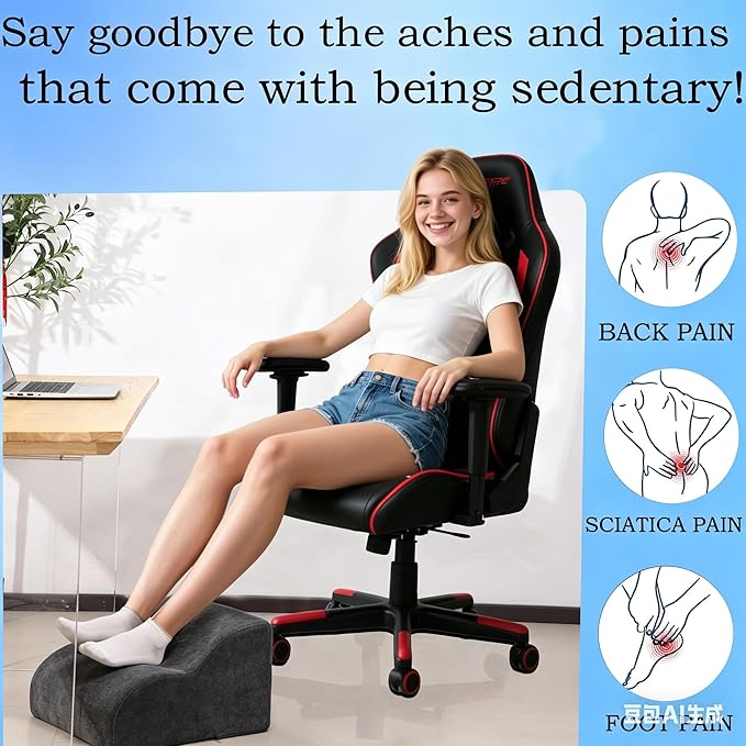 Foot Rest for Under Desk at Work.Multifunctional 3-Tier Foot Stool,with Washable Footrest.for Under Desk,Office Chair Gaming Chair & Sofa,Leg Elevation Pillow,Supports Posture(A-Black)