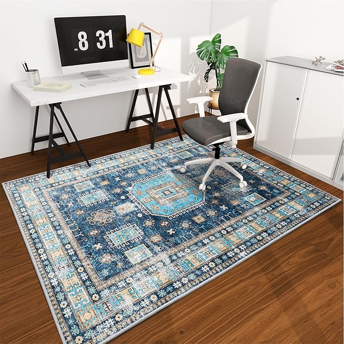 Office Chair Mat for Hardwood Floor, 72"x48" Easy Glide Computer Desk Mat Protector for Rolling Chair Under Desk Rug Nonslip Backing, Machine Wash, (Modern)