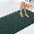 Smiry Luxury Chenille Bathroom Rugs 59x35, Extra Soft and Absorbent Shaggy Bath Mat, Machine Washable, Non-Slip Plush Carpet Runner for Tub, Shower, and Floor, Home Decor Accessories, Green