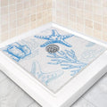 Square Shower Mat Non Slip: 36 x 36 Inch Extra Large Shower Mats with Drain Hole in Middle - PVC Loofah Anti Slip Shower Floor Matt for Inside Shower