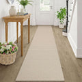 KOZYFLY Runners Rugs for Hallway 2x10, Washable Runner Rug, Woven Non Slip Kitchen Runner, Braided Entryway Rug, Floor Carpet for Entry, Aisle, Hall, Ivory/Camel/Brown