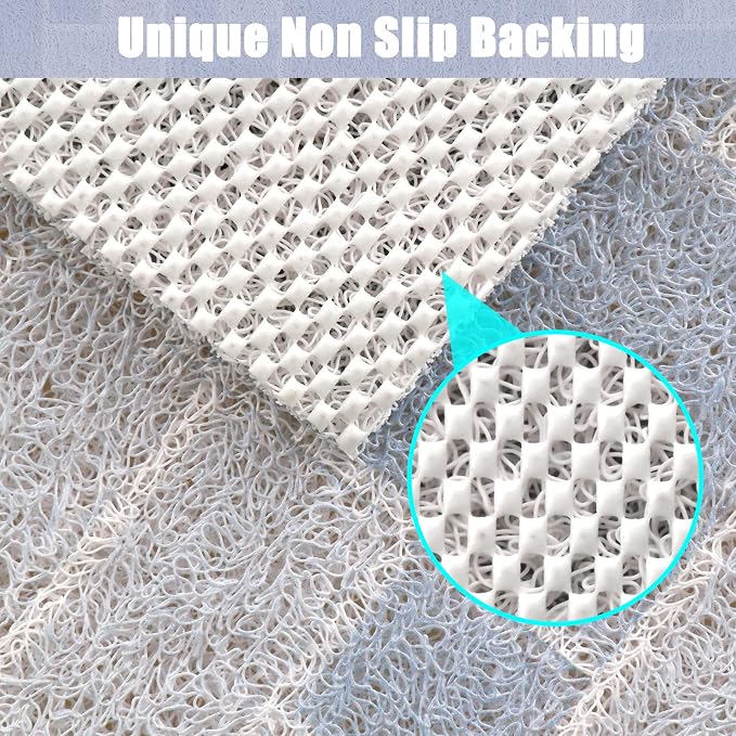 Shower Mat Non Slip Large Bath Tub Mat Non Slip 24''x32'' Loofah Bathroom Shower Mat for Inside Shower Soft Textured Foot Massage Pad Bathroom Floor Mat for Wet Area No Suction Cups Quick Dry