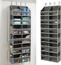 HOMELUX THEORY UPGRADED 6 Tiers Over The Door Organizer Hanging - 100D EXTRA THICK & 50lbs HUGE CAPACITY, 12 Side Mesh Pockets Over The Door Shoe Organizer, Hanging Closet Organizer (Dark Gray, XL)