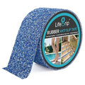 LifeGrip Rubber Anti Slip Tape, Waterproof Grip Tape for Pool, 4 Inch x 38 Foot Non Slip Safety Tape for Stairs, Outdoor, Shower, Wooden Stairs, Textured Comfortable for Bare Foot, Blue