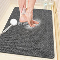 Shower Mat Bathtub Mat Non-Slip,24x16 inch, Soft Tub Mat with Drain,PVC Loofah Bath Mat (Phthalate Free) for Tub and Bathroom,Quick Drying,Black
