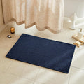 TYUU Waffle Bath Mat, Boho Bathroom Rugs Non Slip Washable Super Absorbent Quick Dry Bath Mat Farmhouse Bathroom Decor, 36"x24" Navy Blue