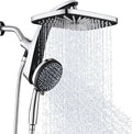 BOZYBO Rain Shower Head with Handheld: High Pressure Shower Heads with Handheld Spray Combo, 12" Rainfall Shower Head and 9 Sprays Hand Showerheads with Magnetic Docking and Power Jets, Chrome