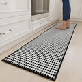 YDKGL Long Kitchen Runner Rugs Kitchen Mat Non Slip Washable, Super Absorbent Soft Chenille Braided Kitchen Mats for Floor, Rubber Backing Kitchen Floor Sink Standing Mat, Easy Clean, Black 17"x71"
