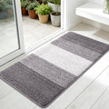 Kitinjoy Indoor Outdoor Door Mat, 45x27 Non-Slip Absorbent Dirt Trapper, Low-Profile Washable Inside Entrance Front Floor Mat, Sturdy Soft Entry Doormats for Entryway, Light Grey