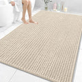 OLANLY Bathroom Rug Mat 70x46, Thick Soft and Absorbent Chenille Bath Mat, Non-Slip Rubber Backing, Machine Washable Quick Dry Bath Rugs for Tub Shower Floor, Home Decor Accessories, Sand