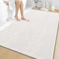 OLANLY Bathroom Rug Mat 59x35, Thick Soft and Absorbent Chenille Bath Mat, Non-Slip Rubber Backing, Machine Washable Quick Dry Bath Rugs for Tub Shower Floor, Home Decor Accessories, Ivory