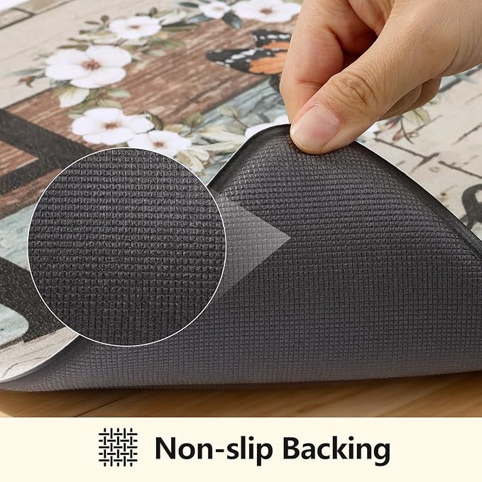 Yamaziot Anti Fatigue Kitchen Rug Set of 3, Non-Slip Waterproof Farmhouse Cushioned Comfort Standing Floor Mat for Kitchen, Office, Sink, Laundry