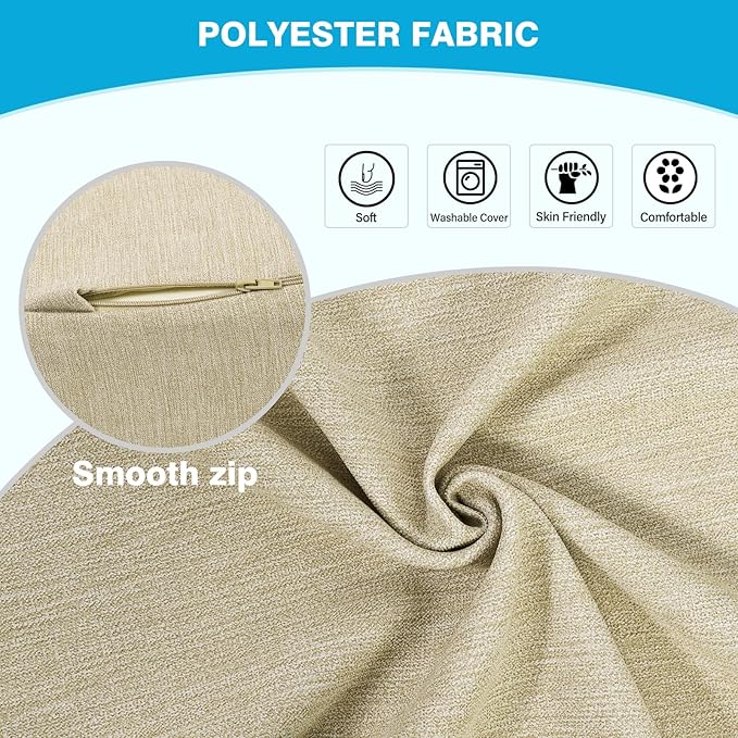 Back Support Pillow for Recliner Dual Layer Lumbar Support Pillow with Gel Memory Foam Ergonomic Orthopedic Lumbar Cushions for Elderly Lower Back Pain Relief Washable Cover Khaki