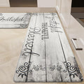 HEBE Anti Fatigue Kitchen Mat Set of 2 Non Slip Cushioned Kitchen Mats for Floor Waterproof Farmhouse Kitchen Rugs and Mats Set Comfort Standing Desk Mat Carpet for Sink,Office,Laundry