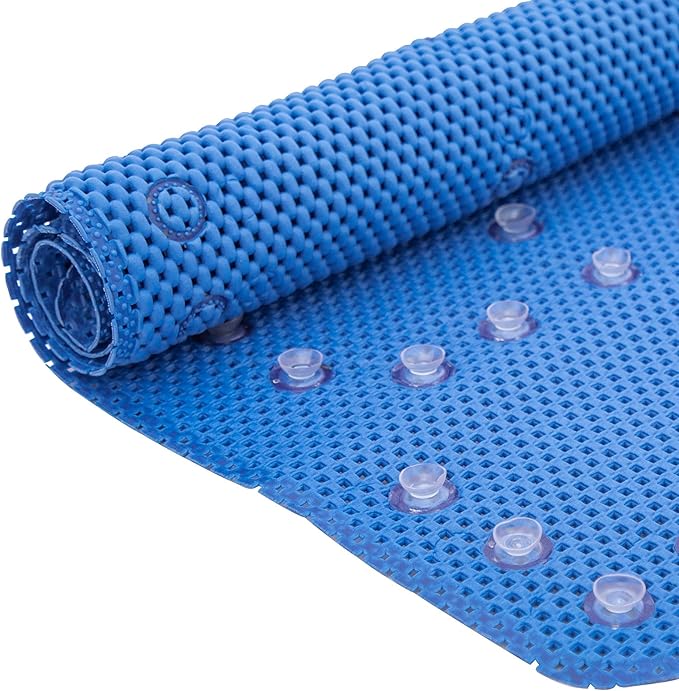 Bathtub Mat Non Slip Ivory 36” X 17” Shower Mat Soft Foam Bath Mats for Bathroom Tub, Bathtub Mat with Drain Holes, Suction Cups, Shower Mat Non Slip